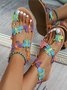 Vacation Butterfly Toe Ring Beach Strappy Sandals