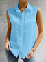 Casual Buttoned Shirt Collar Loose Blouse