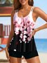 Vacation Floral Printed Scoop Neck Tankini set