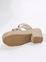 Multi Braided Straps Two Ways Wear Platform Chunky Heel Espadrille Sandals