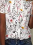 Lace Crew Neck Floral Casual Top