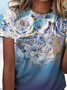 Loose Floral Casual Crew Neck T-Shirt