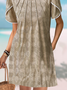 Loose Crew Neck Casual Lace Dress