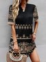 V Neck Ethnic Lace Casual Dress