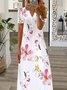 Floral Casual Vacation Lace Loose Maxi Dress