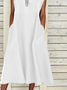 Lace Plain Casual V Neck Dress