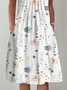 Floral Crew Neck Casual Vacation A-Line Dress