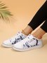 Women's Casual Floral Printing Lace-Up Canvas Shoes