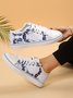 Women's Casual Floral Printing Lace-Up Canvas Shoes