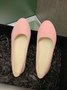 Plain All Season Simple Daily Velvet Flat Heel Round Toe Pu Slip On Shallow Shoes for Women