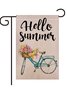 12 x 18 Hello Summer Text Letters And Floral Garden Flag Yard Flag Holiday Outdoor Decor Flag