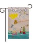 12 x 18 Hello Summer Text Letters And Floral Garden Flag Yard Flag Holiday Outdoor Decor Flag