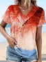 Loose Sea Printed Buttoned Casual Shirt