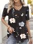 Jersey Casual Loose Floral Blouse