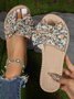 Summer Fabric Floral Vacation Slide Sandals