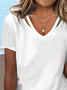 Casual V Neck Cut Out Detail T-Shirt