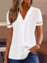 Lace Shirt Collar Simple Plain Shirt