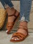 Vintage Braided Plain Slip On Beach Sandals