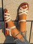 Vintage Braided Plain Slip On Beach Sandals