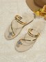 Rhinestone Thin Strip Woven Two-Wear Sandals