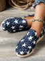 Star Print Casual Canvas Slip On Shoes