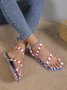 Independence Day Flag Print Toe Ring Beach Sandals