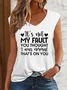 Simple V Neck Text Letters Tank Top