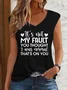 Simple V Neck Text Letters Tank Top