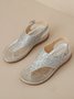 Casual Glitter Wedge Thong Sandals