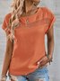 Crew Neck Hollow Out Casual Blouse