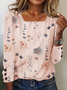 Casual Floral Square Neck Buttoned Shirt