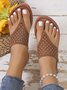 Vintage Rhinestone Hollow Out Slingback Thong Sandals