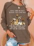 Casual Crew Neck Text Letters Sweatshirt