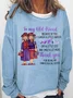 Simple Crew Neck Text Letters Sweatshirt