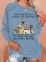 Casual Crew Neck Text Letters Sweatshirt