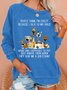 Casual Crew Neck Text Letters Sweatshirt