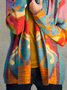 Women Yarn/Wool Yarn Abstract Long Sleeve Comfy Casual Cardigan