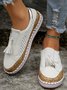Women Green Slide Hollow-Out Round Toe Casual  Pu Sneakers Flats