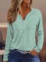 V Neck Long Sleeve Striped Regular Loose Shirt For Women 2023