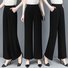 Casual Plain Natural Ankle Pants Pocket Stitching Straight Pants