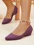 Casual Plain Wearable Slip On Low Heel Shallow Shoes