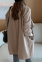 Shawl Collar Long Sleeve Plain Buckle Regular Micro-Elasticity Loose Trench Coat For Women
