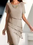 Elegant Plain Crew Neck Regular Fit Wedding Dress & Party Dress With No