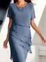 Elegant Plain Crew Neck Regular Fit Wedding Dress & Party Dress With No