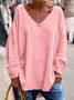 Women Knitted Plain Long Sleeve Comfy Casual Sweater
