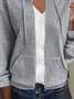 Hoodie Long Sleeve Plain Zipper Regular High Elasticity Loose Pilot Jacket For Women