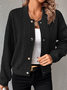 Stand Collar Long Sleeve Plain Regular Micro-Elasticity Loose Bomber Jacket For Women 2023