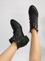 Vintage Plain Non-Slip Zipper Block Heel Classic Boots Buckle