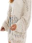 Women Yarn/Wool Yarn Plain Long Sleeve Comfy Boho Cardigan