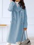 Shawl Collar Long Sleeve Plain Regular Loose Coat For Women